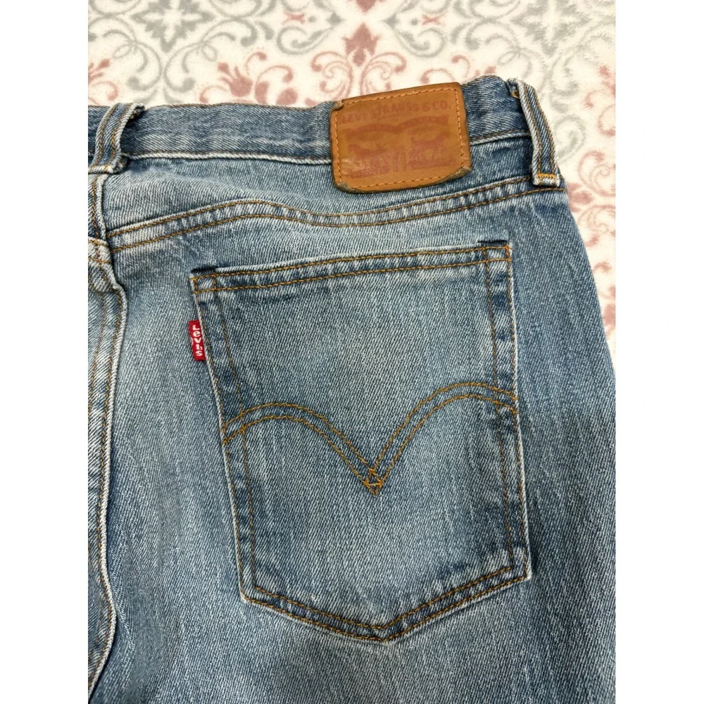 Levis 501 White Oak Cone Denim Jeans Blue Button Fly Raw Hem Mens 31 x 28